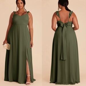 Birdy Grey NWT Doris Dress Chiffon Olive Bridesmaid Dress Size 1XL 2XL